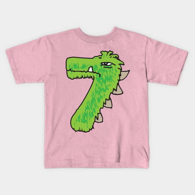 Little Monster Kids 7 years old t-shirt (MLM32) Kids T-Shirt by MyLittleMonstersTees